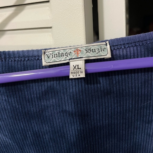 Vintage Suzie Tie-Dye Long-Sleeve Thermal Top, Size XL - Picture 6 of 6